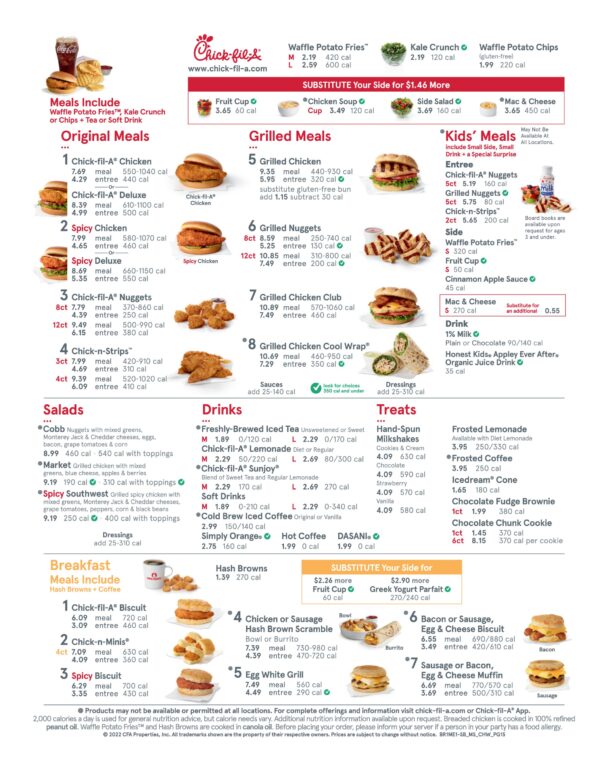 Chick-fil-A Menu